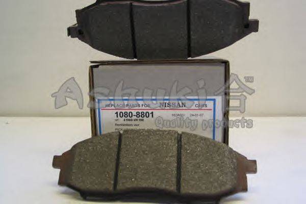 Комплект тормозных колодок, дисковый тормоз ASHUKI 1080-8801