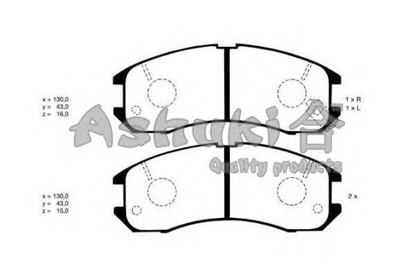 Комплект тормозных колодок, дисковый тормоз ASHUKI M050-01J