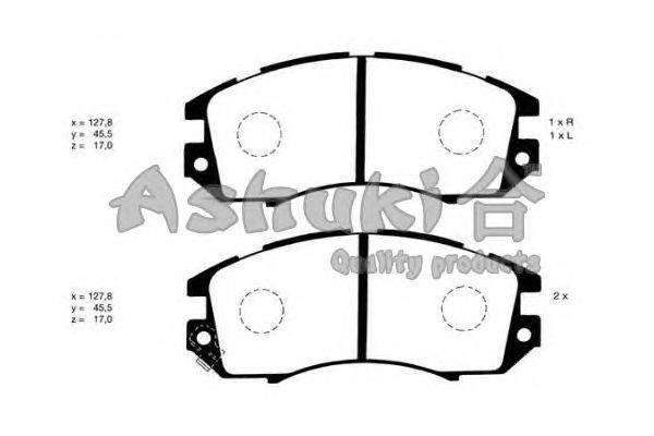 Комплект тормозных колодок, дисковый тормоз ASHUKI S011-08J
