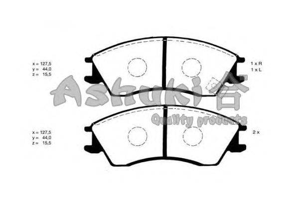 Комплект тормозных колодок, дисковый тормоз ASHUKI S011-13J