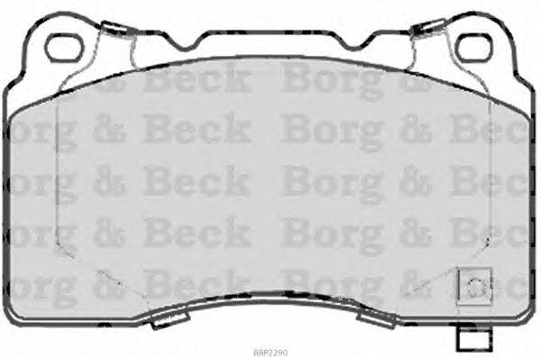 Комплект тормозных колодок, дисковый тормоз BORG & BECK BBP2290