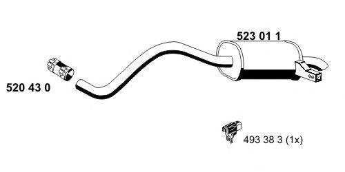 Глушитель выхлопных газов конечный ERNST 523011
