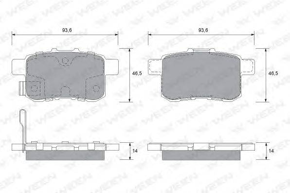 Комплект тормозных колодок, дисковый тормоз WEEN 151-2569