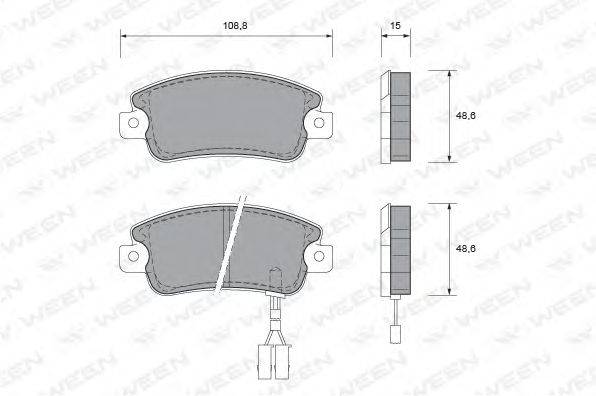 Комплект тормозных колодок, дисковый тормоз WEEN 151-1500