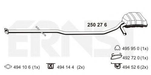 Глушитель выхлопных газов конечный ERNST 250276
