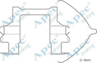 Комплектующие, тормозные колодки APEC braking KIT554