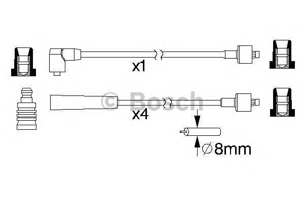 Комплект проводов зажигания BOSCH 0 986 357 145