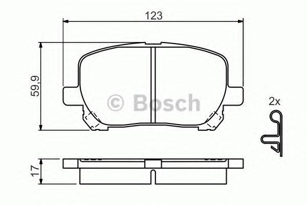 Комплект тормозных колодок, дисковый тормоз BOSCH 0986424761