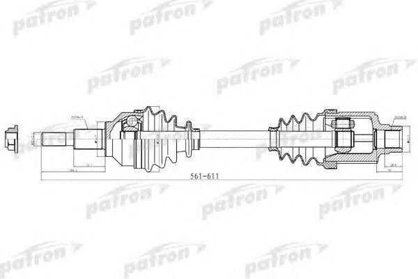 Приводной вал PATRON 802042