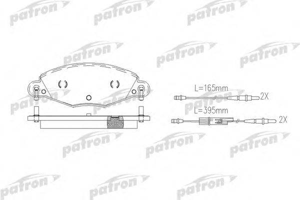 Комплект тормозных колодок, дисковый тормоз PATRON PBP1412