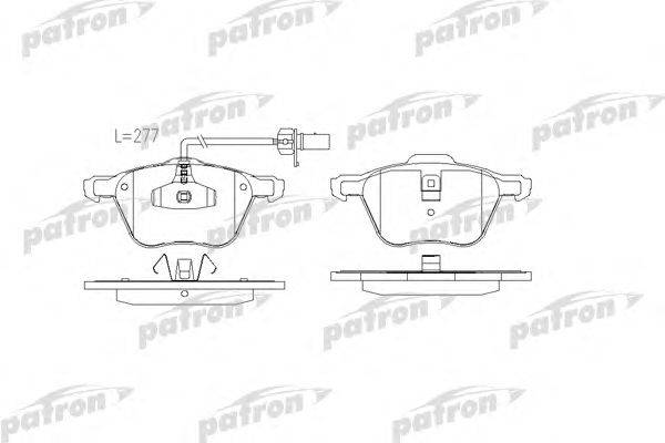 Комплект тормозных колодок, дисковый тормоз PATRON PBP1497