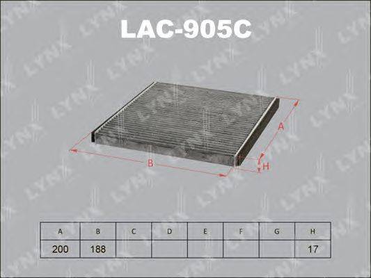 Фильтр, воздух во внутренном пространстве LYNXauto LAC905C