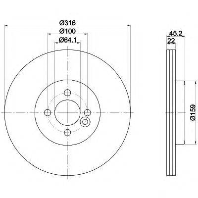 Тормозной диск HELLA PAGID 8DD355119441