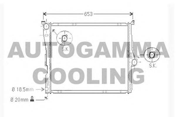 Радиатор, охлаждение двигателя AUTOGAMMA 104502