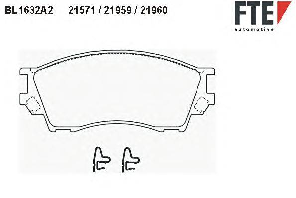 Комплект тормозных колодок, дисковый тормоз FTE 21571