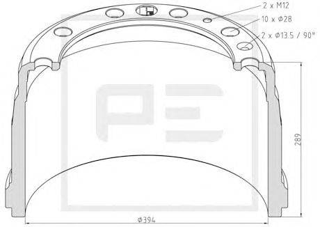 Тормозной барабан PE Automotive 146.068-00A