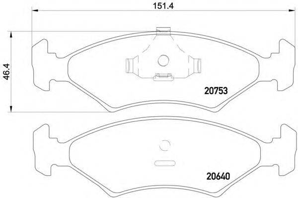 Комплект тормозных колодок, дисковый тормоз MINTEX 20753