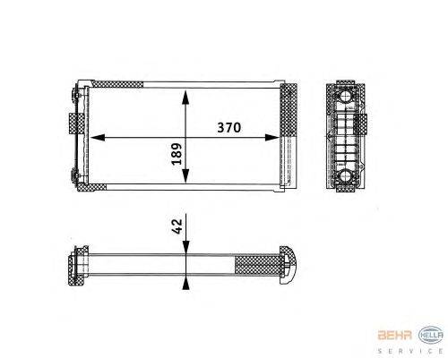 Теплообменник, отопление салона BEHR HELLA SERVICE 17827