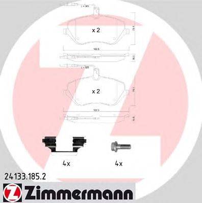Комплект тормозных колодок, дисковый тормоз ZIMMERMANN 24133.185.2