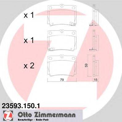 Комплект тормозных колодок, дисковый тормоз ZIMMERMANN 23594