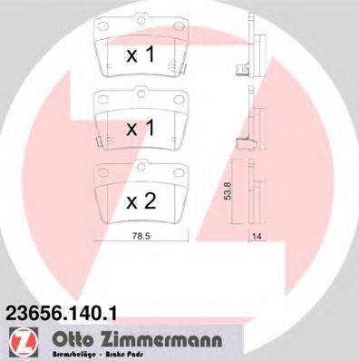 Комплект тормозных колодок, дисковый тормоз ZIMMERMANN 236561401