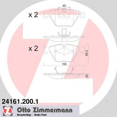 Комплект тормозных колодок, дисковый тормоз ZIMMERMANN 24161