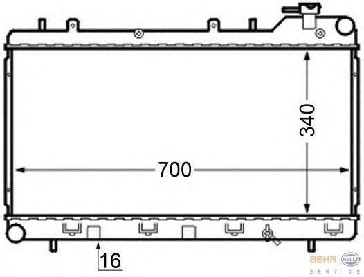 Радиатор, охлаждение двигателя HELLA 8MK 376 704-571