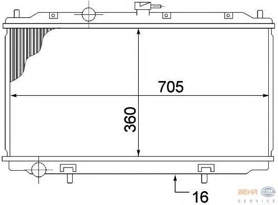 Радиатор, охлаждение двигателя HELLA 8MK 376 770-651