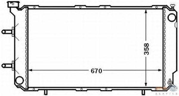 Радиатор, охлаждение двигателя HELLA 8MK376772551