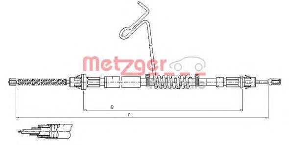 Трос, стояночная тормозная система METZGER 11.5666