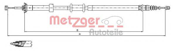 Трос, стояночная тормозная система METZGER 12.0726