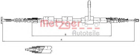 Трос, стояночная тормозная система METZGER 25133