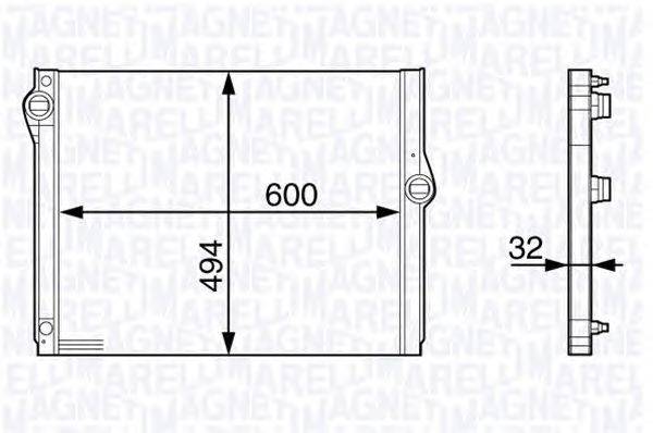 Радиатор, охлаждение двигателя MAGNETI MARELLI 350213140400