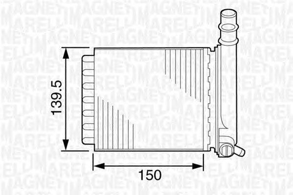 Теплообменник, отопление салона MAGNETI MARELLI 350218307000