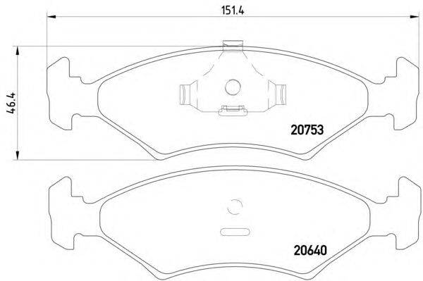 Комплект тормозных колодок, дисковый тормоз HELLA 20753