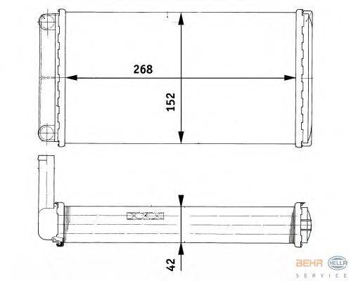 Теплообменник, отопление салона BEHR HELLA SERVICE 8FH 351 312-451