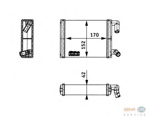 Теплообменник, отопление салона BEHR HELLA SERVICE 8FH 351 312-731