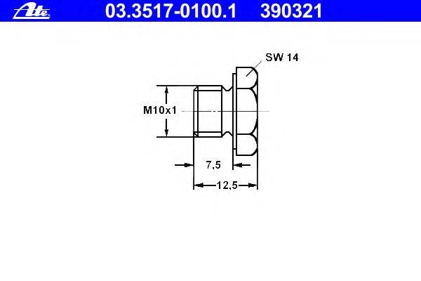 Резьбовая пробка ATE 390321