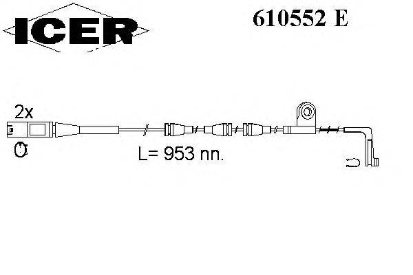 Сигнализатор, износ тормозных колодок ICER 610552 E