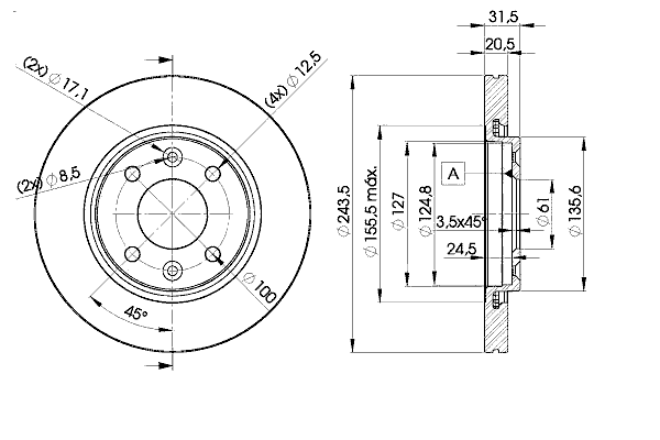 Тормозной диск ICER 78BD8901