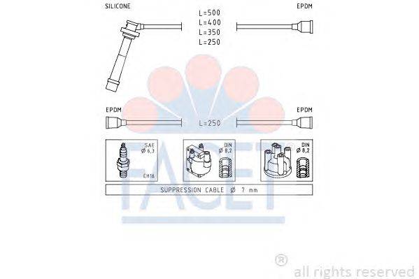 Комплект проводов зажигания FACET 4.7004