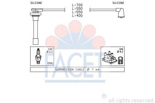 Комплект проводов зажигания FACET 4.9711