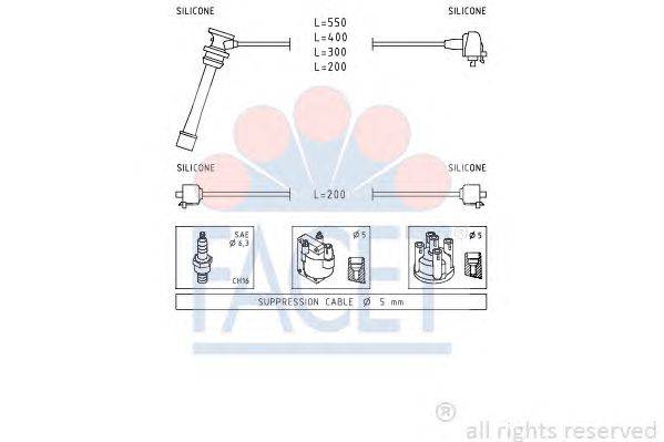 Комплект проводов зажигания FACET 49855