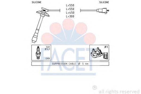 Комплект проводов зажигания FACET 4.9856