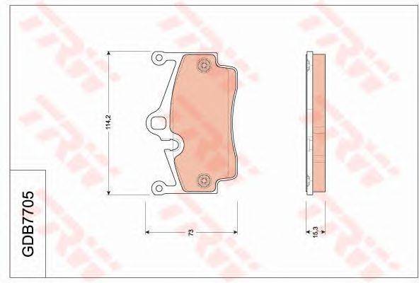 Комплект тормозных колодок, дисковый тормоз TRW GDB7705