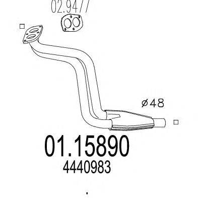 Труба выхлопного газа MTS 01.15890