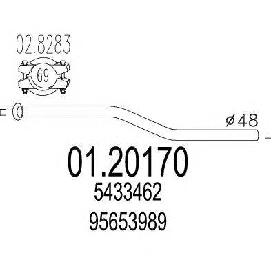 Труба выхлопного газа MTS 01.20170