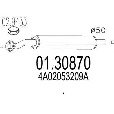 Предглушитель выхлопных газов TIMAX 220583