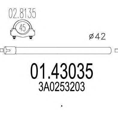 Труба выхлопного газа MTS 01.43035