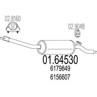 Глушитель выхлопных газов конечный MTS 01.64530